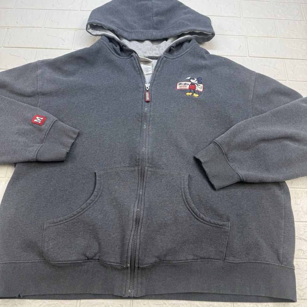 Disney Store Mickey Mouse 1928 Gray Zip Hoodie Sweatshirt Mens Large